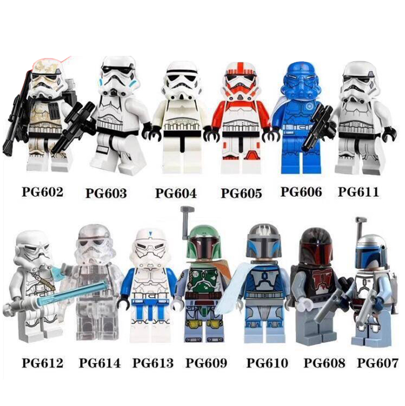 PG601-605 Star Wars Series Minifigs Building Blocks Science Fiction Clone Stormtroopers Cleanser Ahsoka Repairer Model Ameican Action Toys
