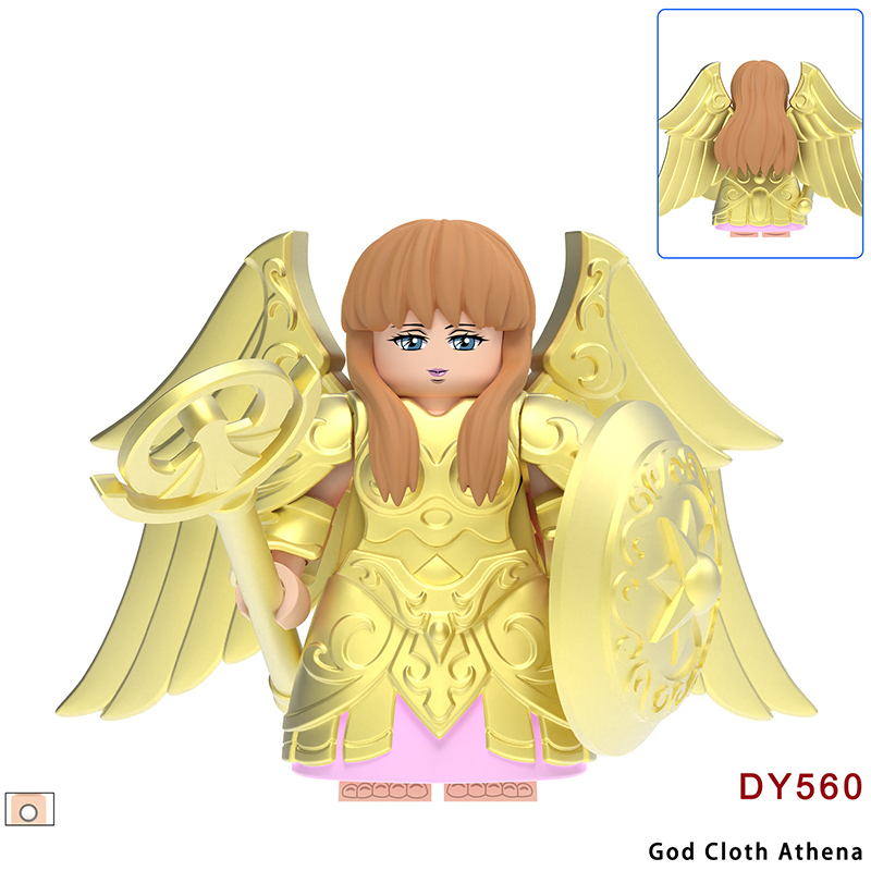 DY557-561S Japanese Anime Athena Bronze Chapter Minifigs Building  the Saint Seiya Series Hyoga Feitan haracter Weapon Toys Boy