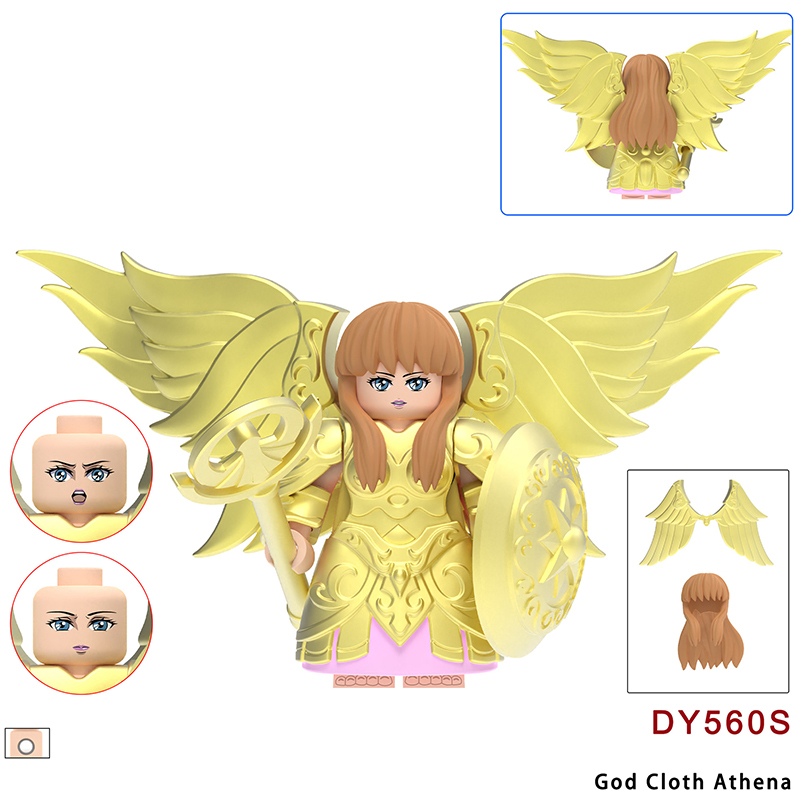 DY557-561S Japanese Anime Athena Bronze Chapter Minifigs Building  the Saint Seiya Series Hyoga Feitan haracter Weapon Toys Boy