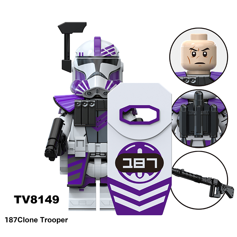 TV6117 Star Wars Series Minifigs Building Blocks 187 Clone Trooper  Anakin Skywalker Model Ameican Action Toys Gifts