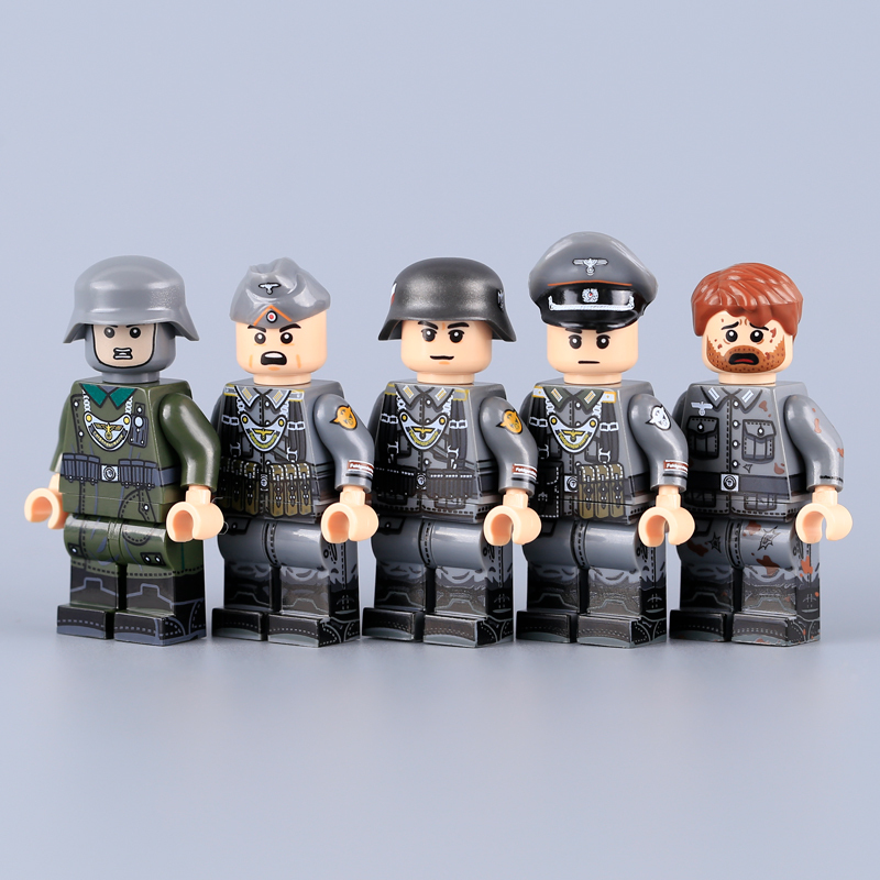 WW2 Military German Soliders Action Figures MT003 Building Blocks MT006 MP40 Army Minifigs War Weapon Accessories Models Toys