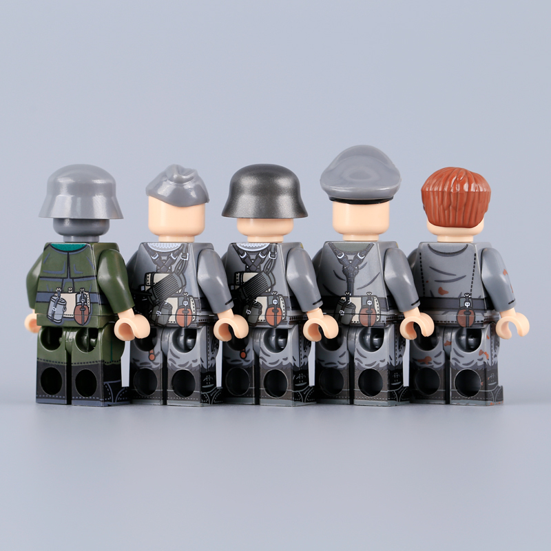 WW2 Military German Soliders Action Figures MT003 Building Blocks MT006 MP40 Army Minifigs War Weapon Accessories Models Toys