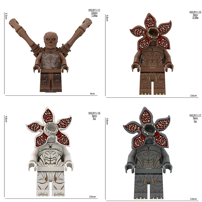 911 Movie Series Demogorgon Action Figures Stranger Things Minifigs Model Henderson Building Blocks Toys Children Scary Gifts