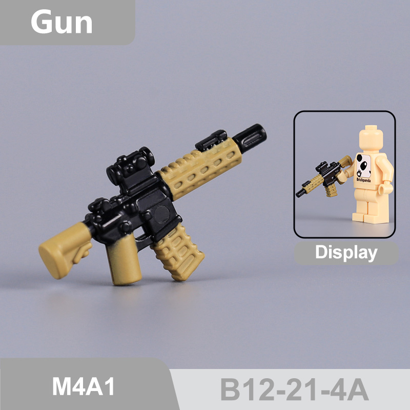 MOC City Military M4-SBR M4A1 M4A4 Accessories Building Blocks Gun Weapons M4 w/ Scope Silenced Container Toys Boys Gift