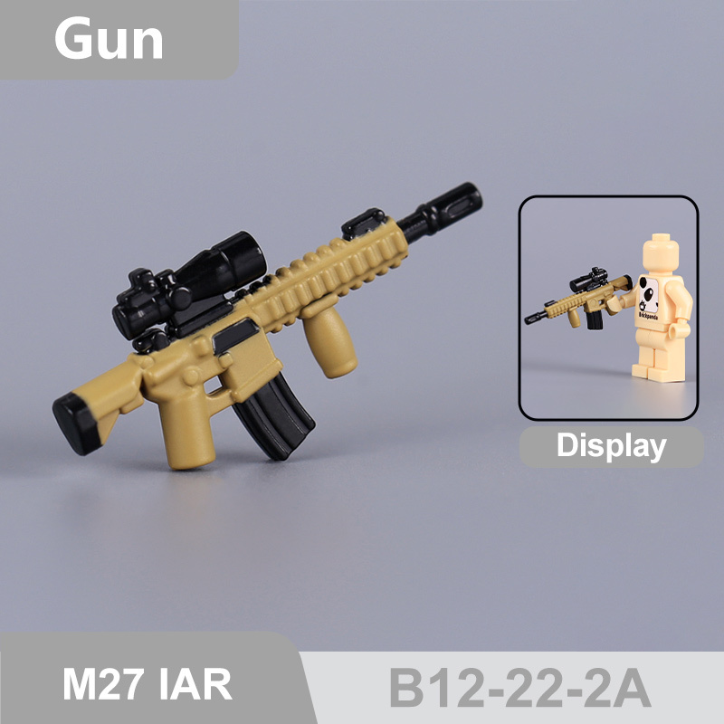 MOC City Military M4-SBR M4A1 M4A4 Accessories Building Blocks Gun Weapons M4 w/ Scope Silenced Container Toys Boys Gift