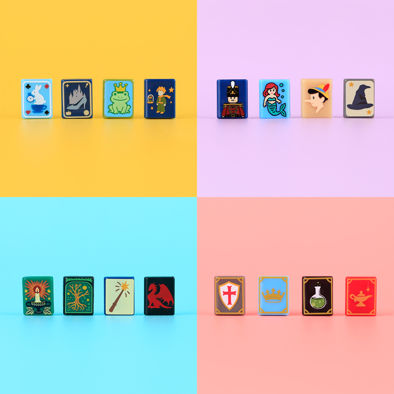 MOC City Medieval Posters Series Minifigs Wolfpack Skeleton Building Blocks Robin Printed Piece Compatible Toys Gift