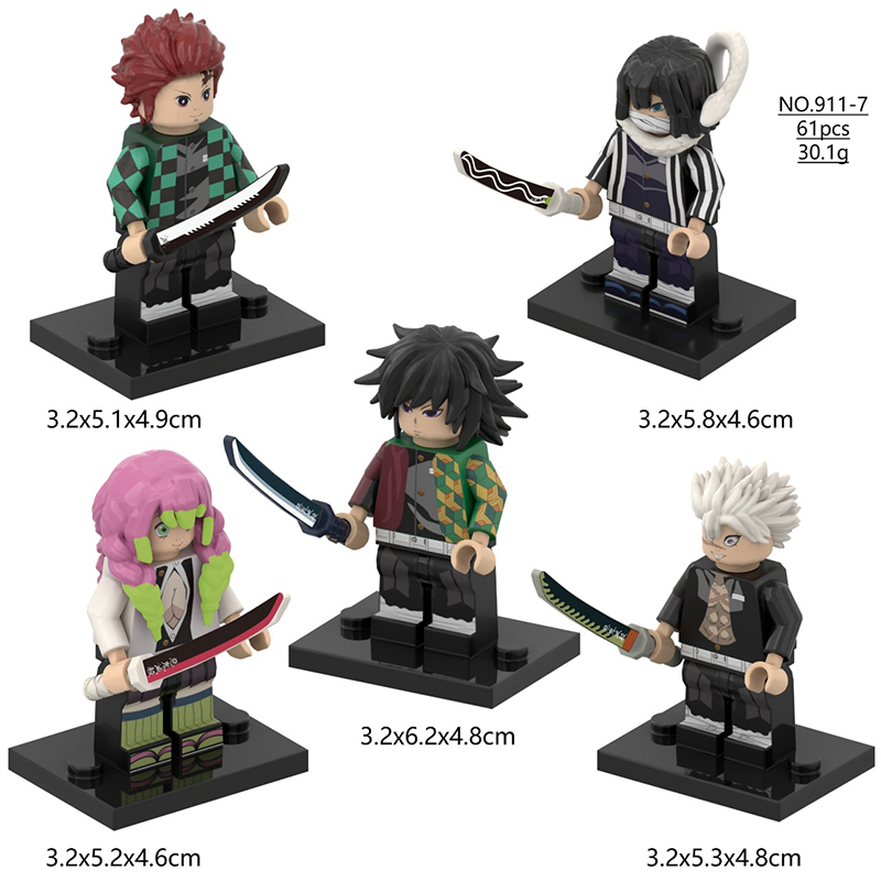 WM6162 Demon Slayer Minifigs Building Blocks Nakime Kamado Tanjirou Kaigaku Tamayo Gyokko Enmu Figures Bricks Model Prats Toys