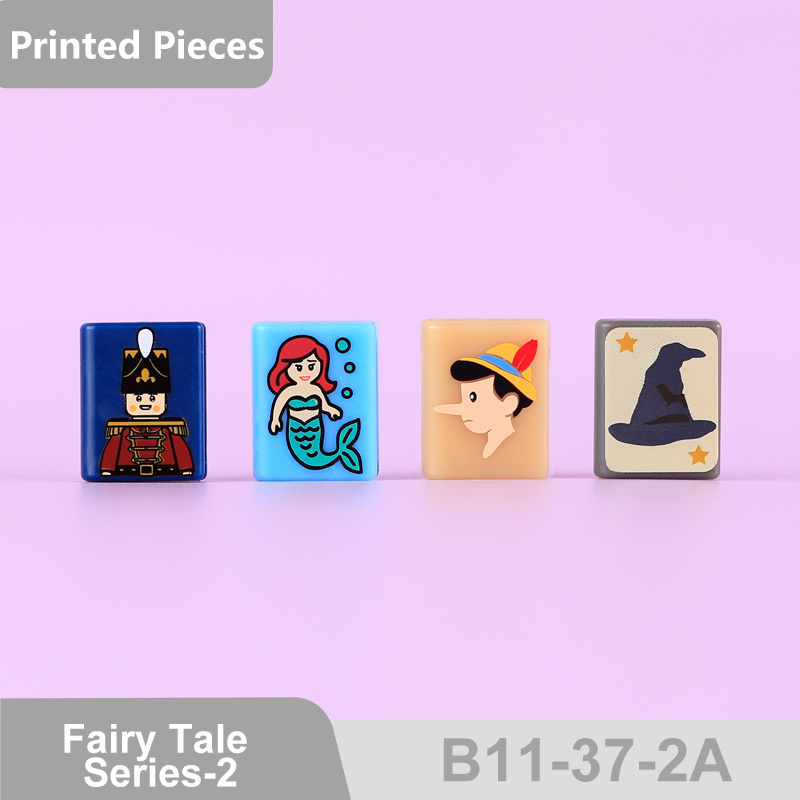 MOC City Medieval Posters Series Minifigs Wolfpack Skeleton Building Blocks Robin Printed Piece Compatible Toys Gift