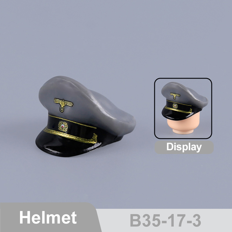 WW2 Military German Helmet Building Blocks Army Officer Soldier Figures Hat Head Coat War Accessories Weapon Gun Bricks Gift Boy