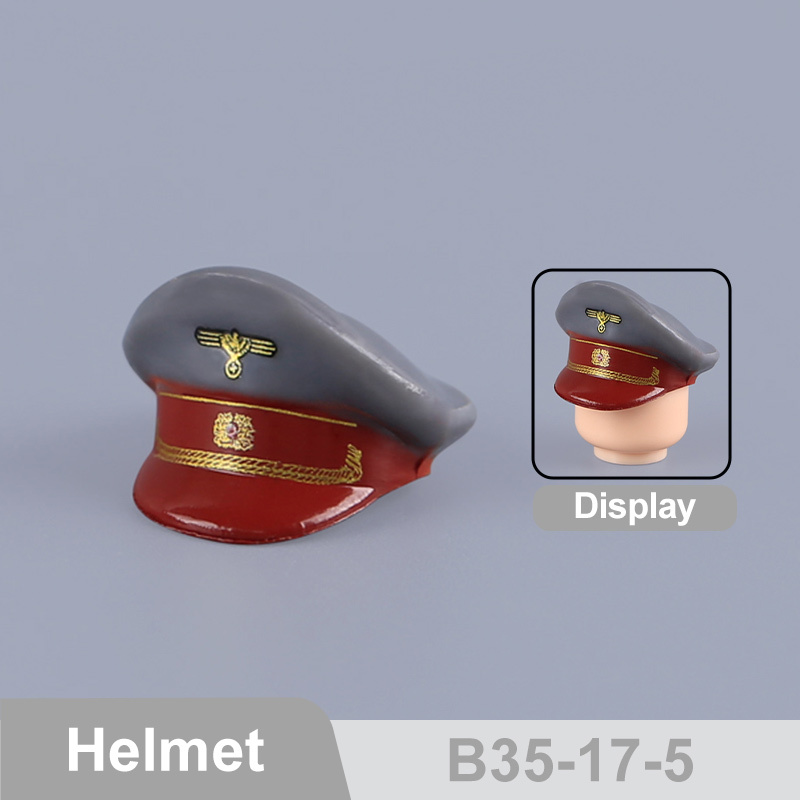 WW2 Military German Helmet Building Blocks Army Officer Soldier Figures Hat Head Coat War Accessories Weapon Gun Bricks Gift Boy