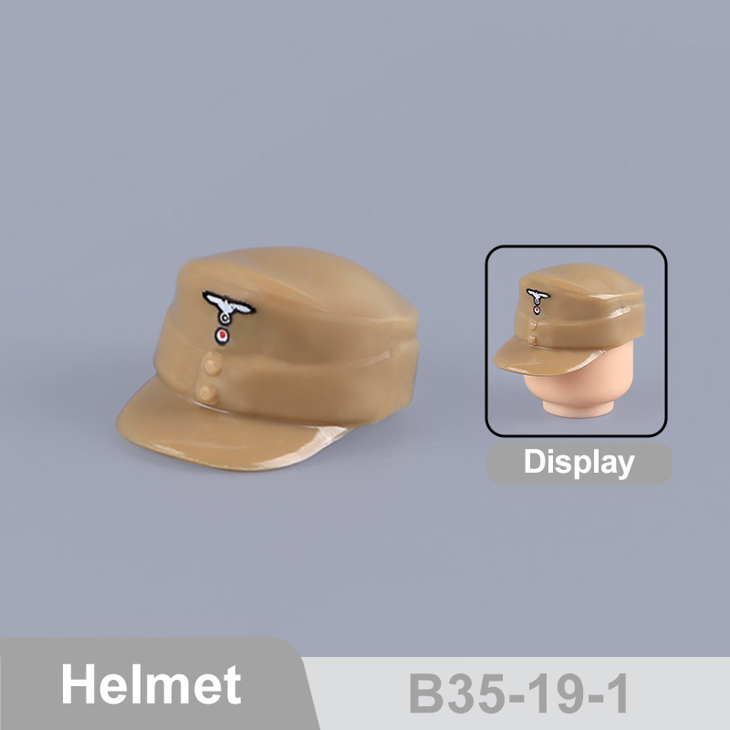 WW2 Military German Helmet Building Blocks Army Officer Soldier Figures Hat Head Coat War Accessories Weapon Gun Bricks Gift Boy