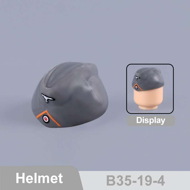 MOC WW2 Military German Helmet Building Blocks Army Officer M35 Camouflage Soldier Figures Hat Head Coat War Accessories Weapon Gun Bricks Gift Boy