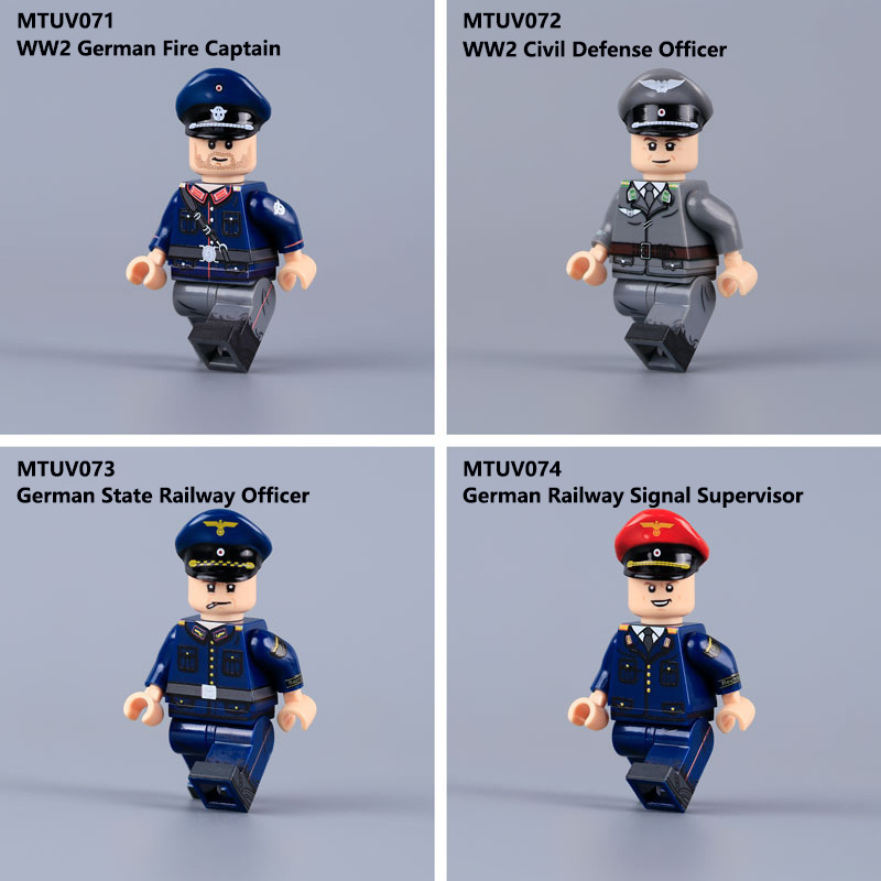 MTUV068-070 Military German Air Force Luftwaffe Soldier Action Figures MountainAirborne  Division Lieutenant Building Blocks Children Toys Boys