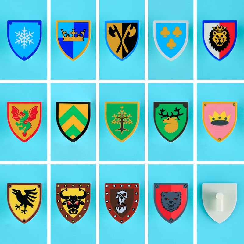 2586 MOC Medieval Military Series Shield War Weapon Pack Building Blocks Soliders Action Figures Gun Accessories Brick Toys 3846