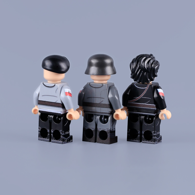 HTL053-055 WW2 Military Polish Partisans Armia Ludowa AL Minifigs Building Blocks UV Printing High-Ranking Officer Army  Soldier Bricks Toys