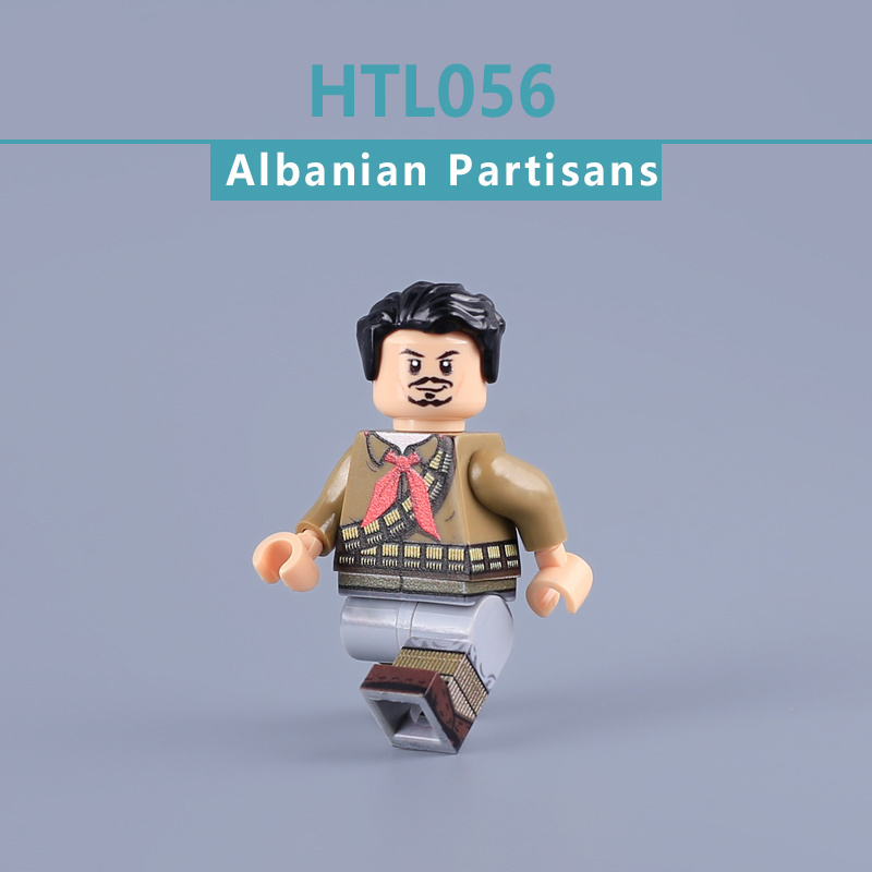 HTL056 WW2 Military Albanian Partisans Minifigs Building Blocks UV Printing High-Ranking National Liberation Army of Albania Army Soldier Bricks Toys