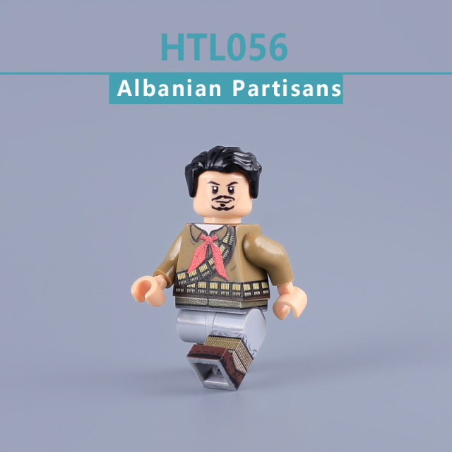 HTL056 WW2 Military Albanian Partisans Minifigs Building Blocks UV Printing High-Ranking National Liberation Army of Albania Army Soldier Bricks Toys