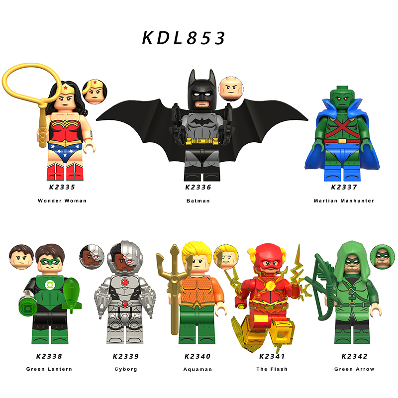 KDL853 Super Heroes Marvel Wonder Woman Minifigures Building Blocks Batman Aquaman Mera The Flash Action Figure Bricks Toys Children