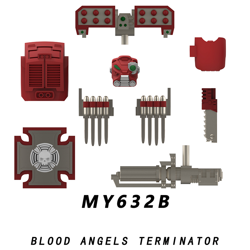 MY621-625 British Game Ultramarines Warhammer Blood Angels Minifigs Building Blocks Seraphim Geminae Superia Armour Helmet Toys Gift Boy