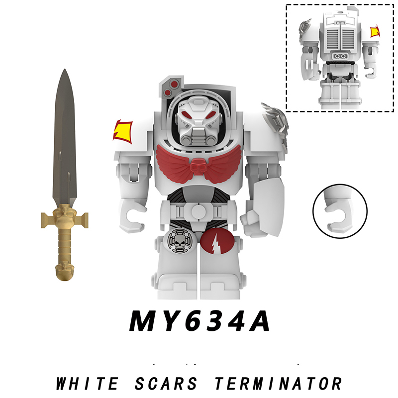 MY621-625 British Game Ultramarines Warhammer Blood Angels Minifigs Building Blocks Seraphim Geminae Superia Armour Helmet Toys Gift Boy