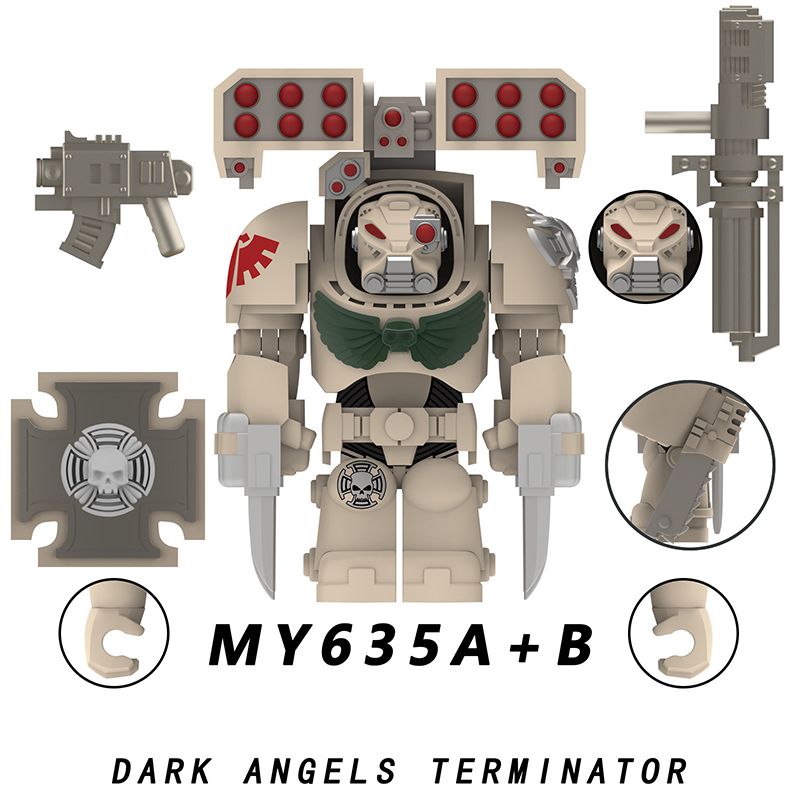 MY631A-635A British Game Ultramarines Warhammer Blood Angels Minifigs Building Blocks Seraphim Geminae Superia Armour Helmet Toys Gift Boy