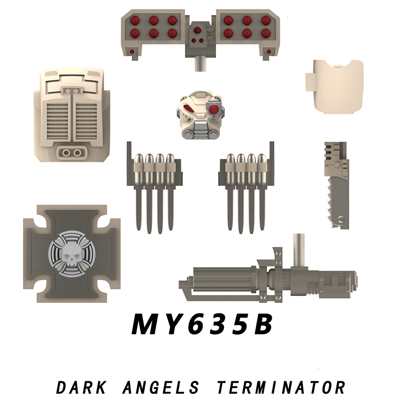 MY631A-635A British Game Ultramarines Warhammer Blood Angels Minifigs Building Blocks Seraphim Geminae Superia Armour Helmet Toys Gift Boy