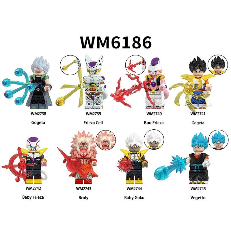 WM6186 Dragon Ball Devil Buu Bardock Gogeta Building Blocks Comic Torankusu Vegeta Turles Japanese Anime Action Gifts Toys Kids