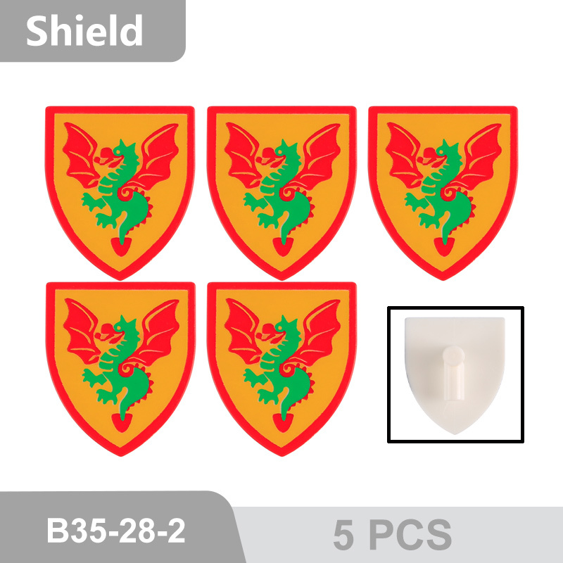 MOC Medieval Military Series Shield War Weapon Pack  Elk Building Blocks Soliders Action Figures Gun Accessories Brick Toys 3846
