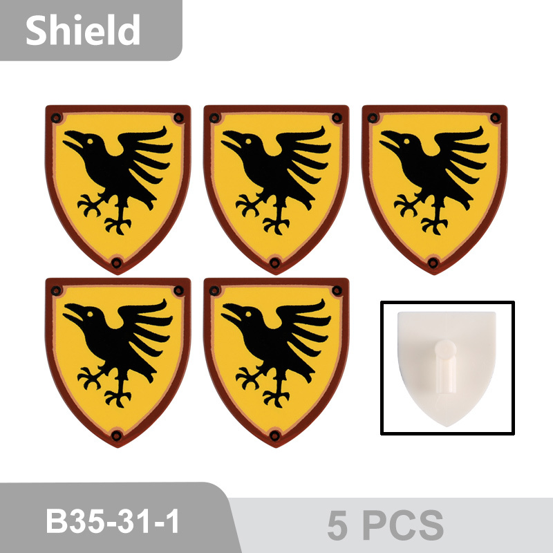 MOC Medieval Military Series Shield War Weapon Pack  Elk Building Blocks Soliders Action Figures Gun Accessories Brick Toys 3846