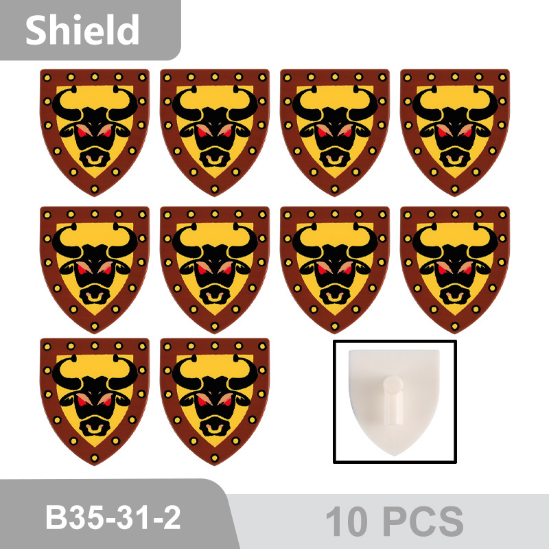 MOC Medieval Military Series Shield War Weapon Pack  Elk Building Blocks Soliders Action Figures Gun Accessories Brick Toys 3846