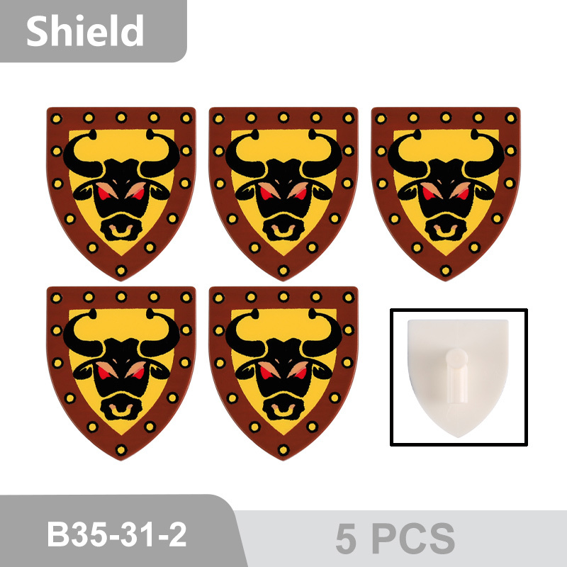 MOC Medieval Military Series Shield War Weapon Pack  Elk Building Blocks Soliders Action Figures Gun Accessories Brick Toys 3846