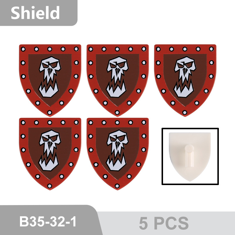 MOC Medieval Military Series Shield War Weapon Pack  Elk Building Blocks Soliders Action Figures Gun Accessories Brick Toys 3846
