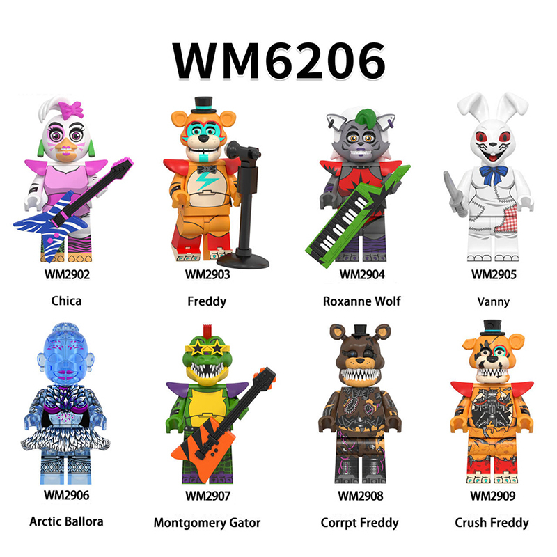 WM6206 Game Nightmare Freddy Phantom Foxy Action Figures Building Blocks Springtrap Minifigs Collection Children Birthday Gifts Toys