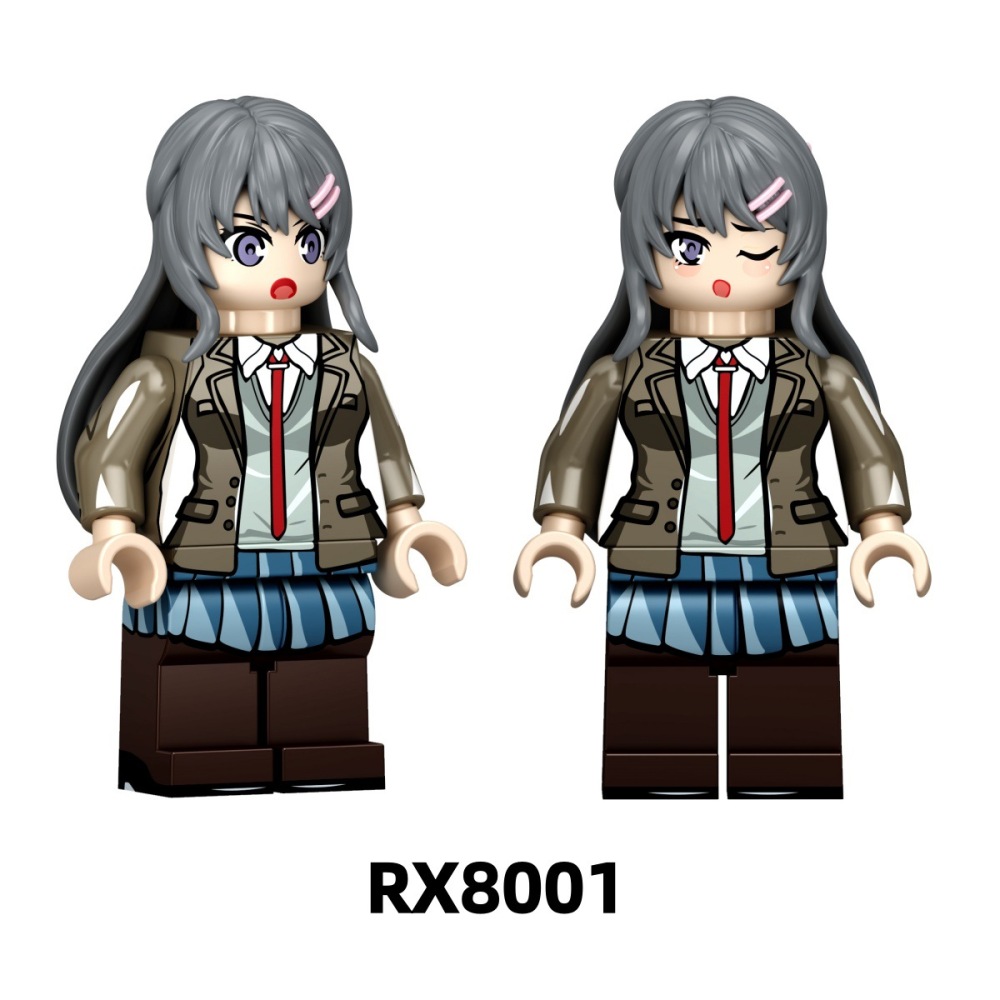 RX8101 RX8102 Japanese Anime Yahari Ore no Seishun Love Comedy wa Machigatteiru Action Figure Building Blocks Yukino Yukinoshita Children Gift