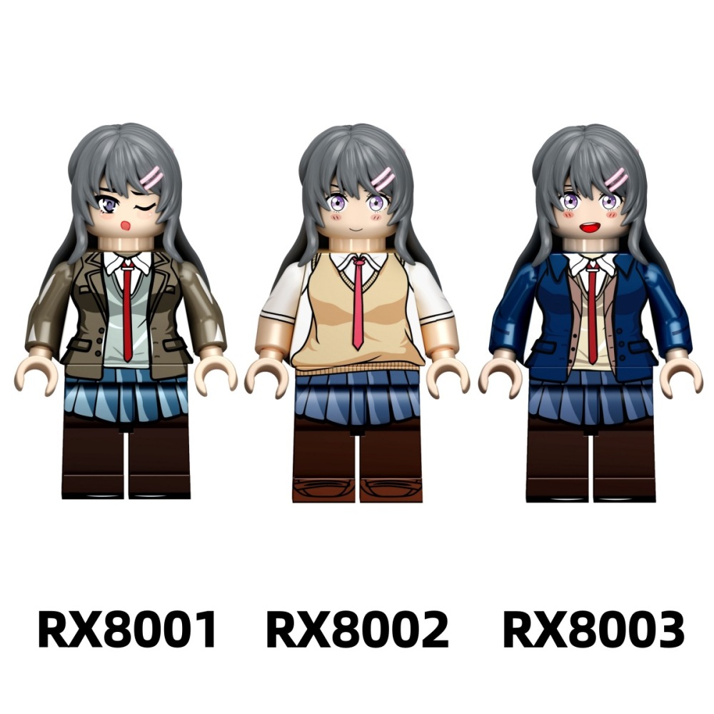 RX8101 RX8102 Japanese Anime Yahari Ore no Seishun Love Comedy wa Machigatteiru Action Figure Building Blocks Yukino Yukinoshita Children Gift