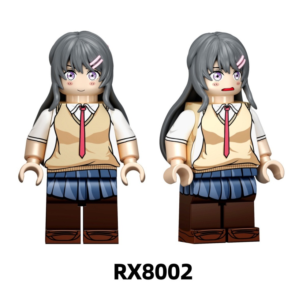 RX8101 RX8102 Japanese Anime Yahari Ore no Seishun Love Comedy wa Machigatteiru Action Figure Building Blocks Yukino Yukinoshita Children Gift