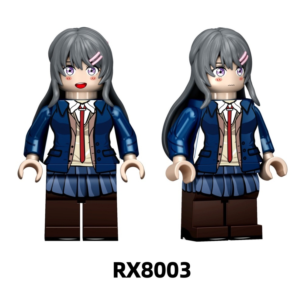 RX8101 RX8102 Japanese Anime Yahari Ore no Seishun Love Comedy wa Machigatteiru Action Figure Building Blocks Yukino Yukinoshita Children Gift