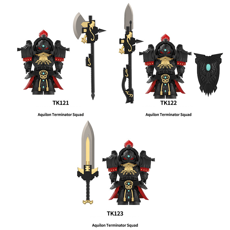 TK121-123 British Game Ultramarines Warhammer Blood Angels Minifigs Building Blocks Warrior Ultramarines Imperial Armour Helmet Toys Gift Boy