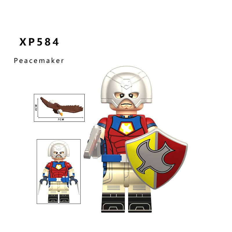 KT1079 American DC Marvel Movie Peacemaker Minifigs Building Blocks Blue Dragon Vigilante Emilia Harcourt Action Figures Model Children Toys Boys