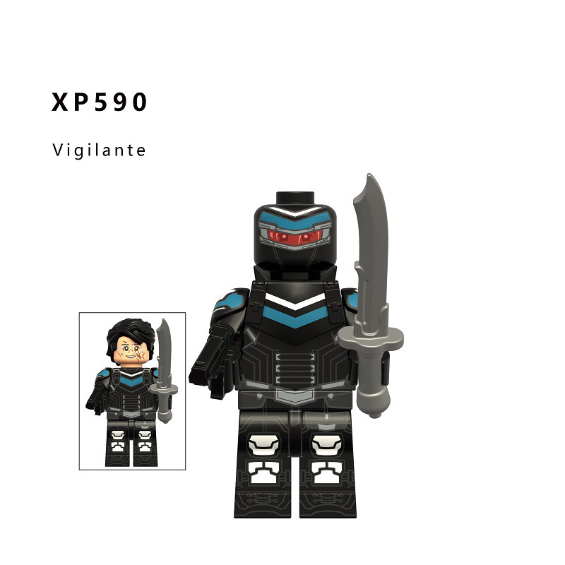 KT1079 American DC Marvel Movie Peacemaker Minifigs Building Blocks Blue Dragon Vigilante Emilia Harcourt Action Figures Model Children Toys Boys