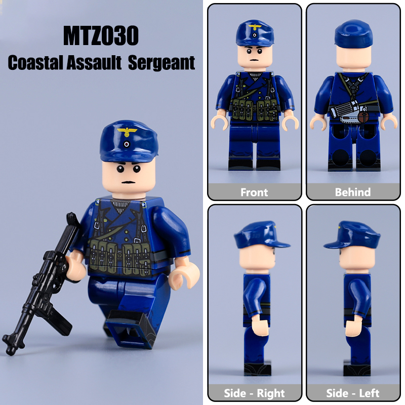 MT48-51 Coastal Artillery WW2 Military Soliders Action Figures German Offical Bootsmann Küstenartillerie Building Blocks Boatswain Coastal Artillery Gifts WW1