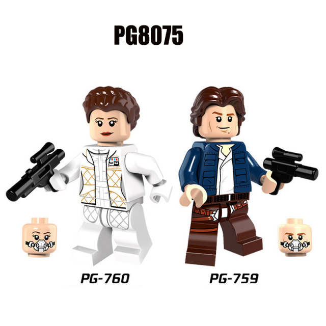 PG8075 American Science Star Wars Series Minifigures Building Blocks Khan Solo Leiya Brain Game Children's Gift PG759 PG760
