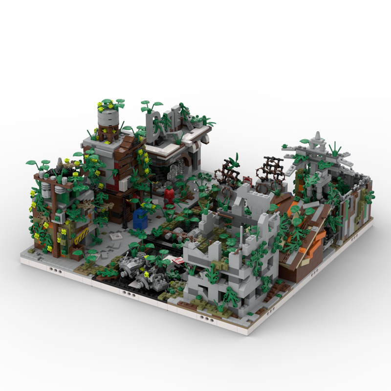 MOC City Series Medival Castle Building Blocks Village Street Flag Model Tree Map Military Knight Accessories Parts Toys Gift