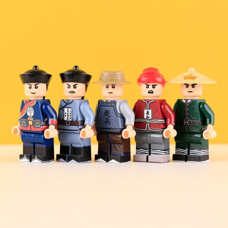 MTUV110-113 Military the Qing Dynasty Army Beiyang Solider Minifigs Building Blocks Horse Soldiers War Weapon Accessories Models Toys