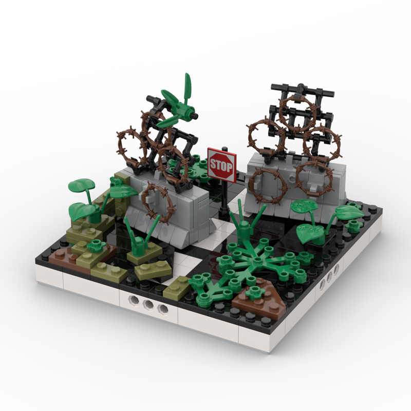 MOC City Series Medival Castle Building Blocks Village Street Flag Model Tree Map Military Knight Accessories Parts Toys Gift