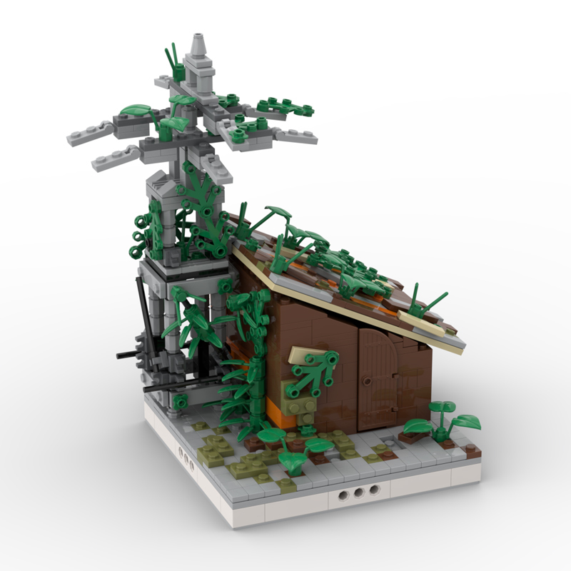 MOC City Series Medival Castle Building Blocks Village Street Flag Model Tree Map Military Knight Accessories Parts Toys Gift