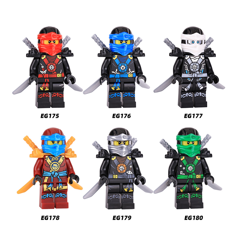  EG181-186 Phantom Ninja Game Series Weapon Minifigs Building Blocks Accessories Shield Sword Lloyd Nya Smith Compatible Toys Boys