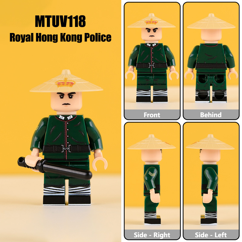 MTUV110-113 Military the Qing Dynasty Army Beiyang Solider Minifigs Building Blocks Horse Soldiers War Weapon Accessories Models Toys