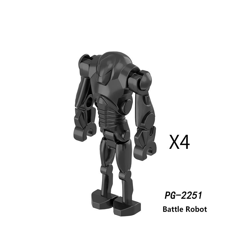 C009-014 Star Wars Minifigures Building Blocks Battle Droid Super Battle Droid Roger Action Mini Figures Assemble MOC DIY Weapon Game Bricks Educational Toys Gift for Children Boys