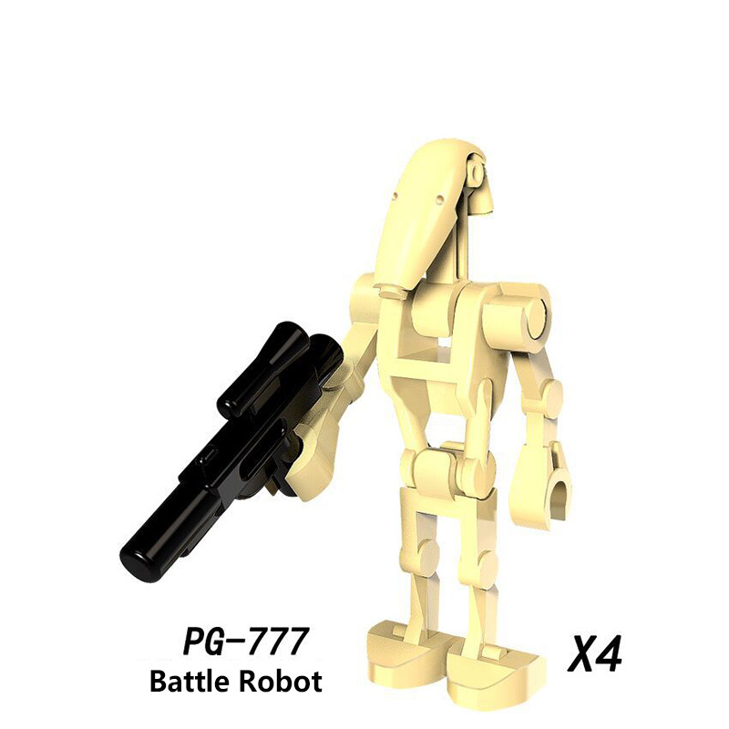 C009-014 Star Wars Minifigures Building Blocks Battle Droid Super Battle Droid Roger Action Mini Figures Assemble MOC DIY Weapon Game Bricks Educational Toys Gift for Children Boys